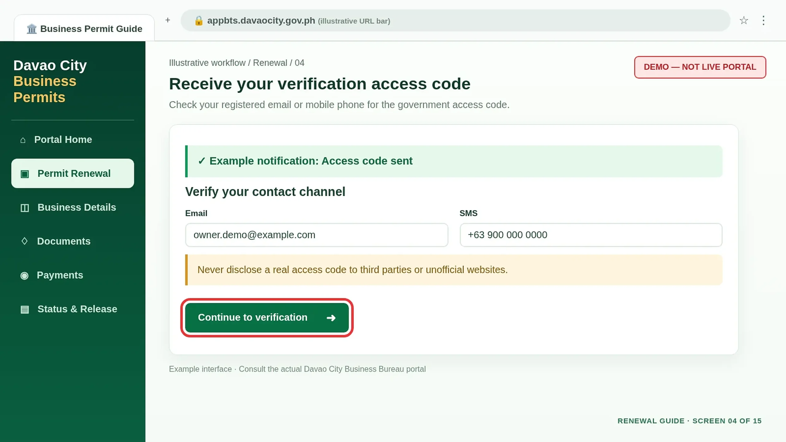 Access-code notification
