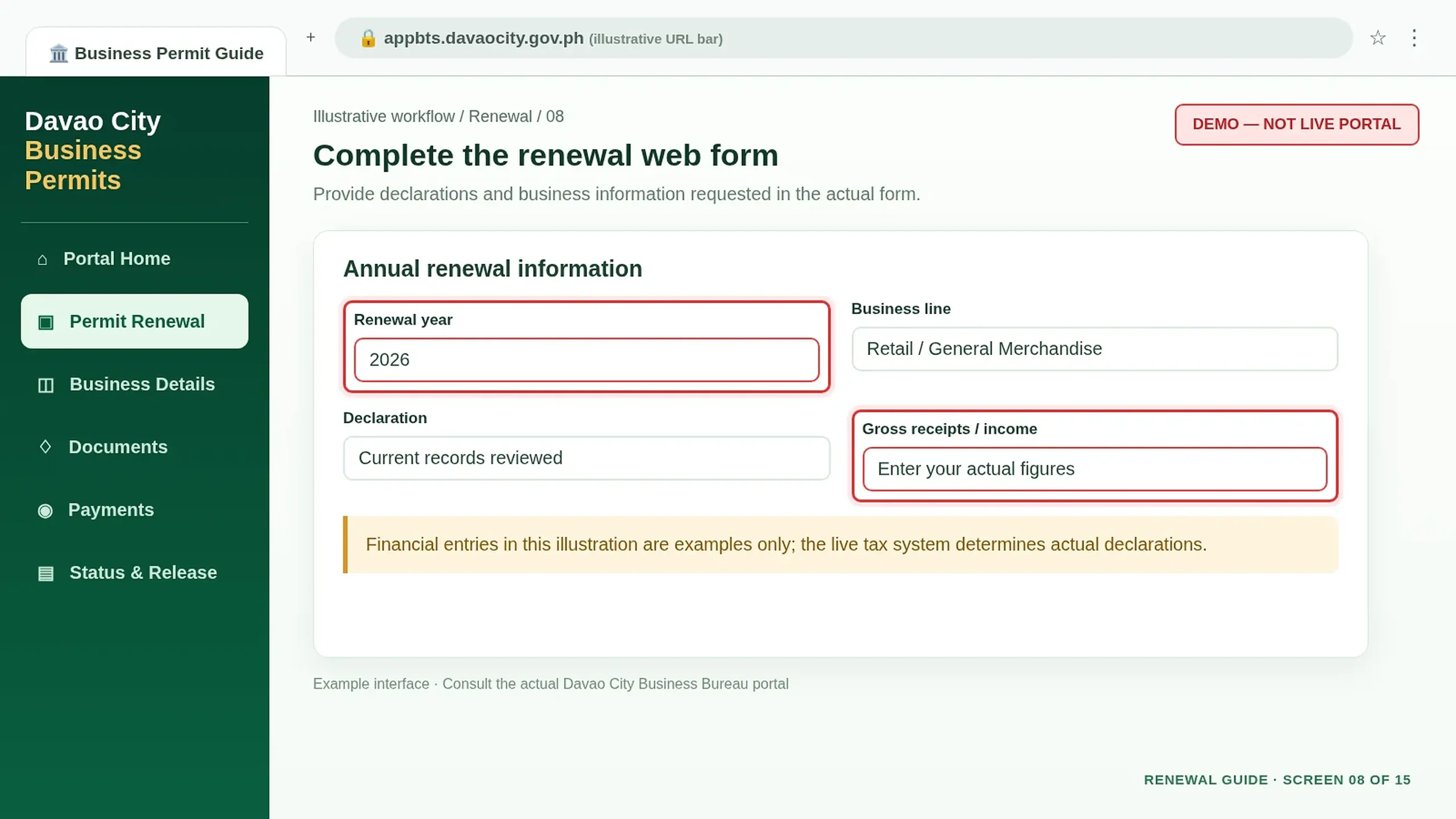 Annual renewal information form