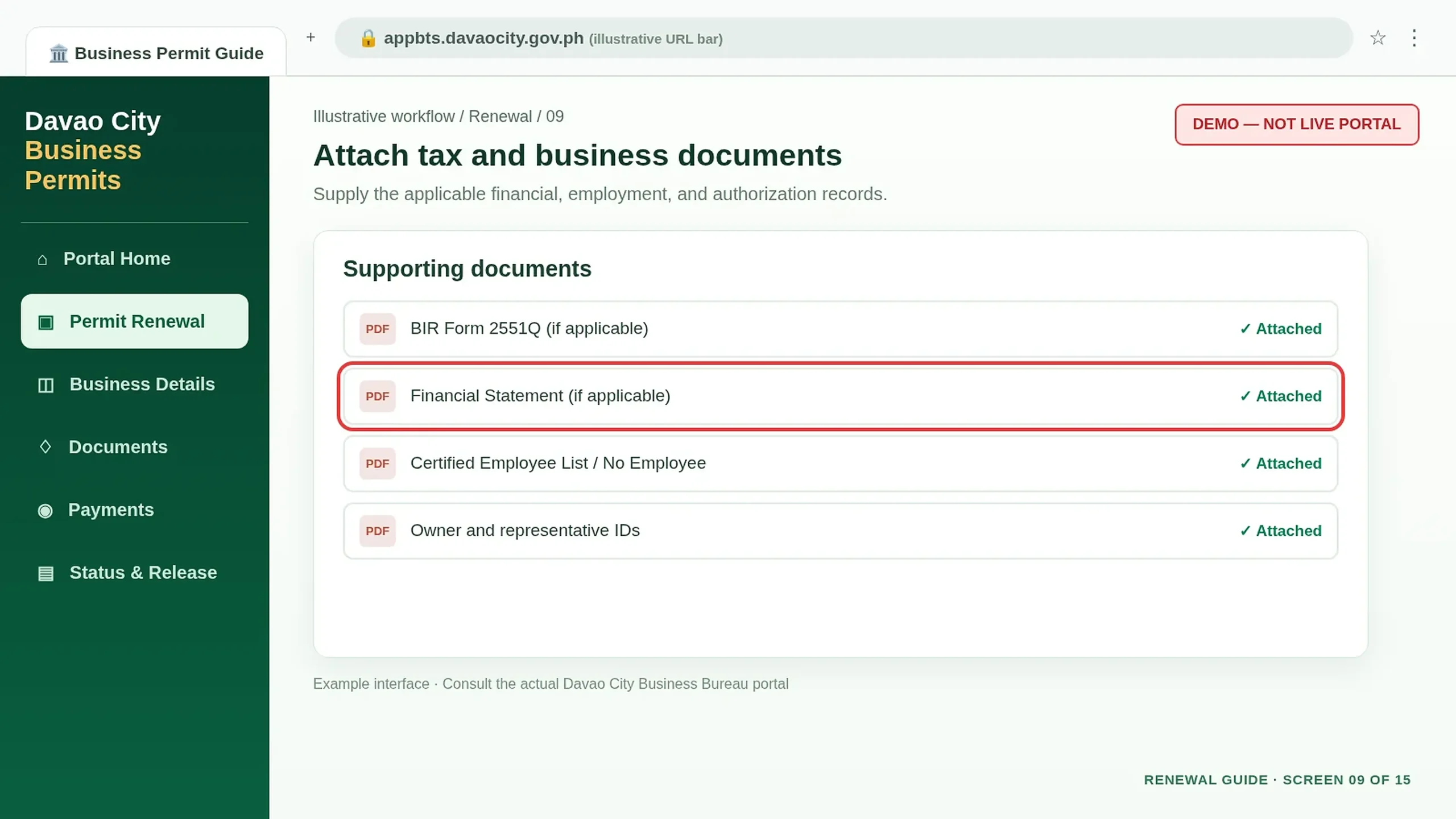 Financial and tax document attachments