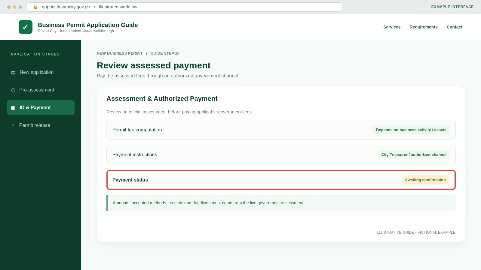 Official fee assessment